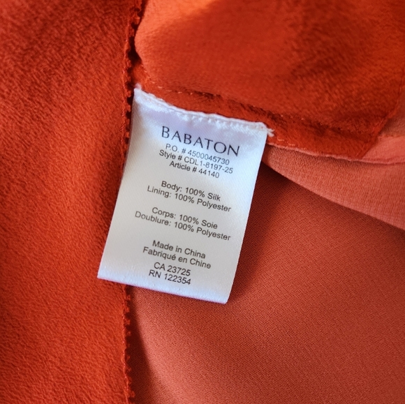 ARITZIA Babaton Orange 100 % Silk Tank Top Sleeveless Dress Size S Coquette - Picture 14 of 15